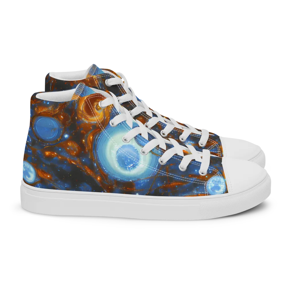 Azure Event Horizon on Women's High Top Canvas Shoes — Right