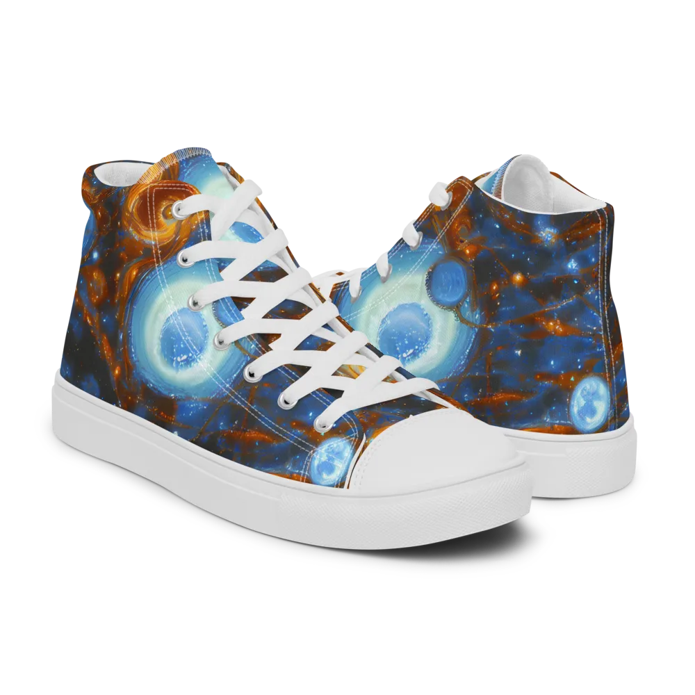 Azure Event Horizon on Women's High Top Canvas Shoes — Right