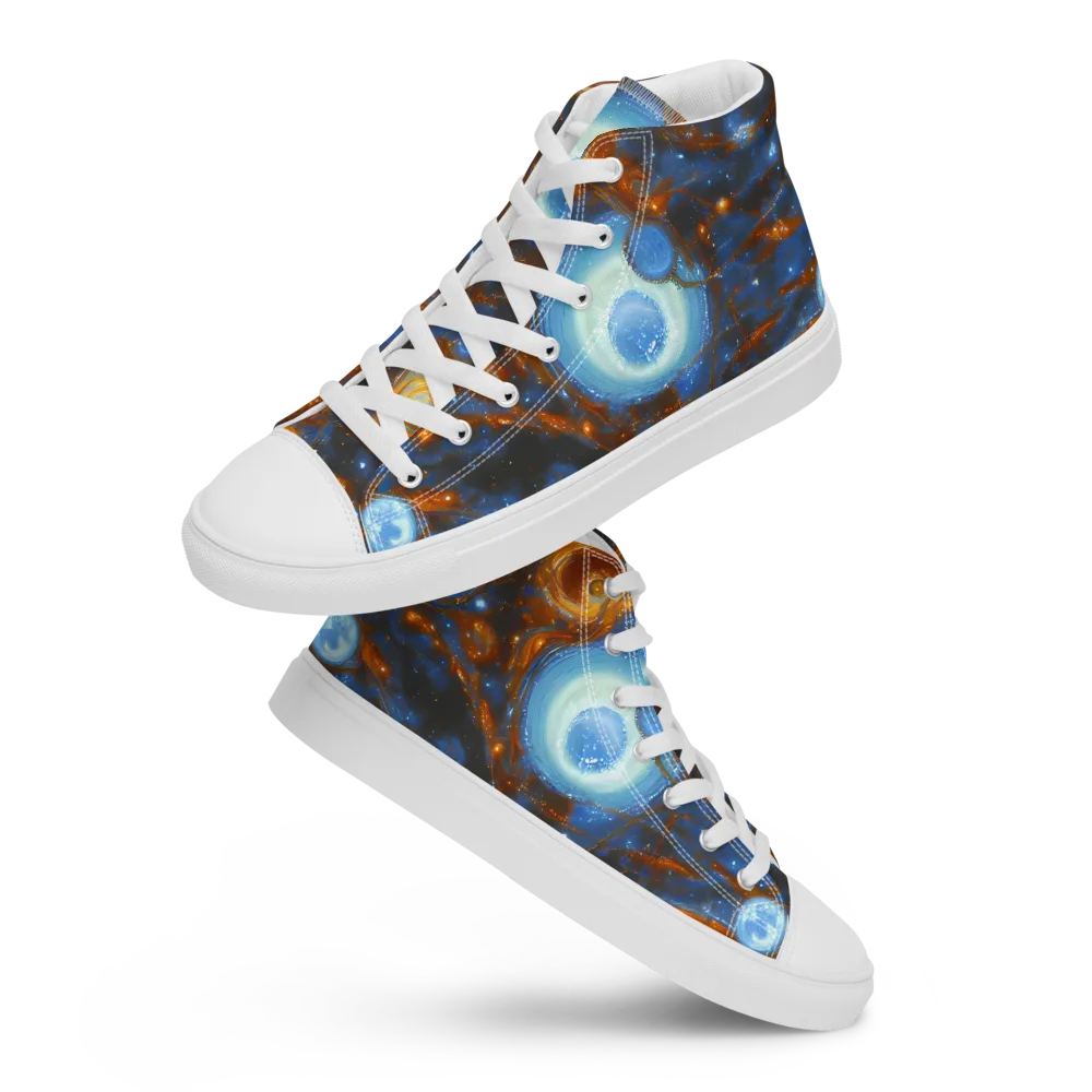 Azure Event Horizon on Women's High Top Canvas Shoes — Front