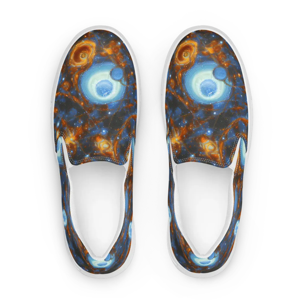 Azure Event Horizon on Men's Slip-On Canvas Shoes — Front