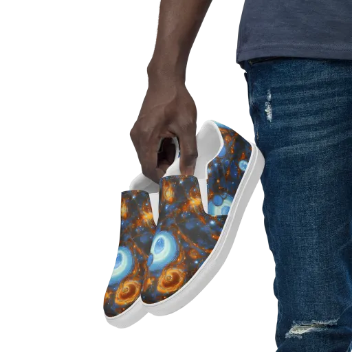 Azure Event Horizon on a Men's Slip-On Canvas Shoes