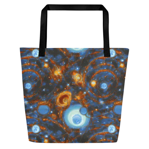 Azure Event Horizon on a Large Tote Bag W/ Pocket