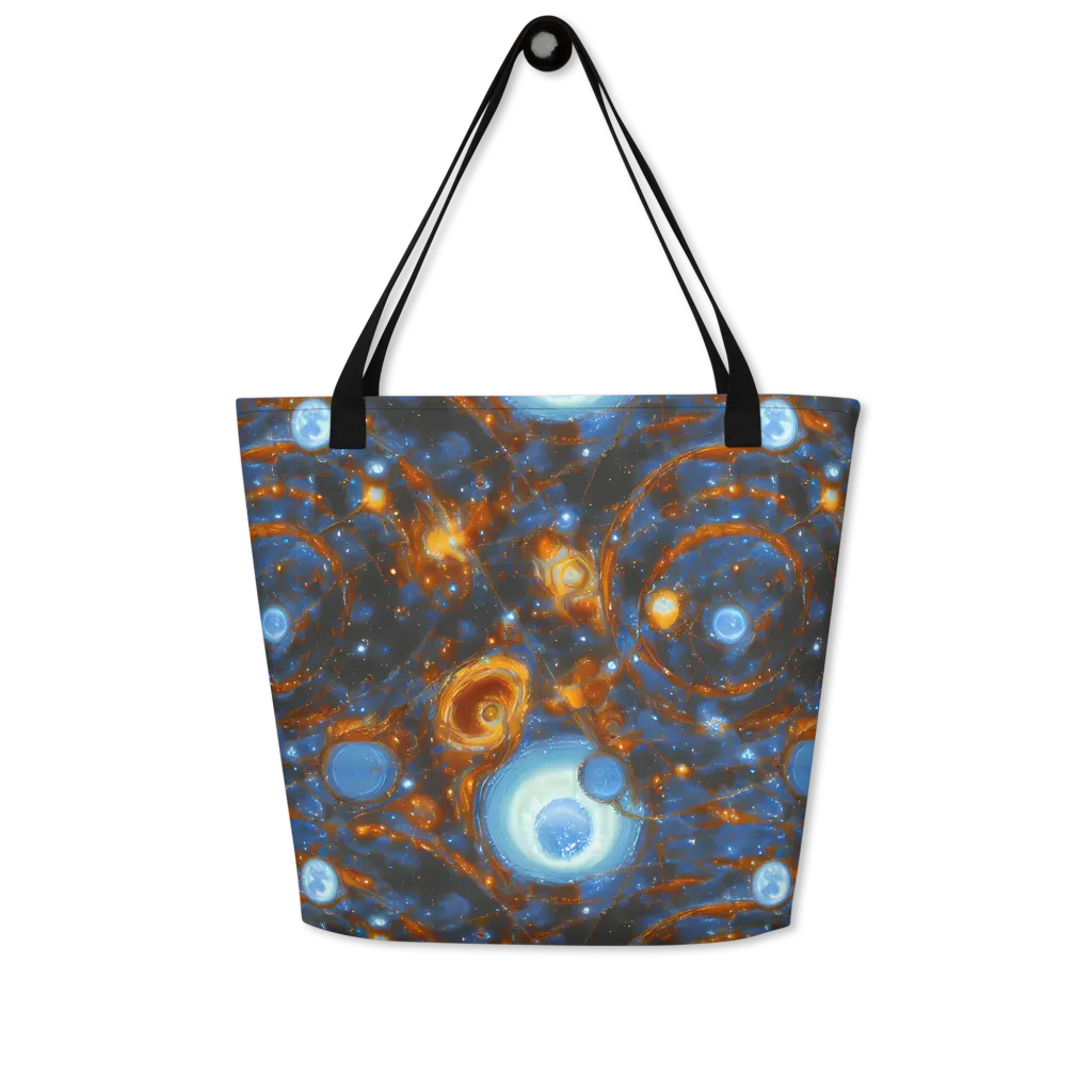Azure Event Horizon on Large Tote Bag W/ Pocket — Front