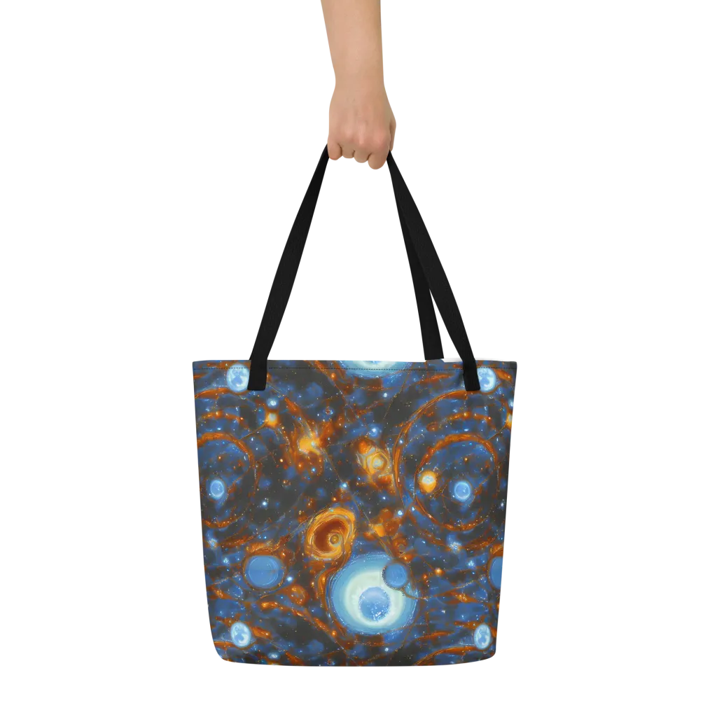 Azure Event Horizon on Large Tote Bag W/ Pocket — Front