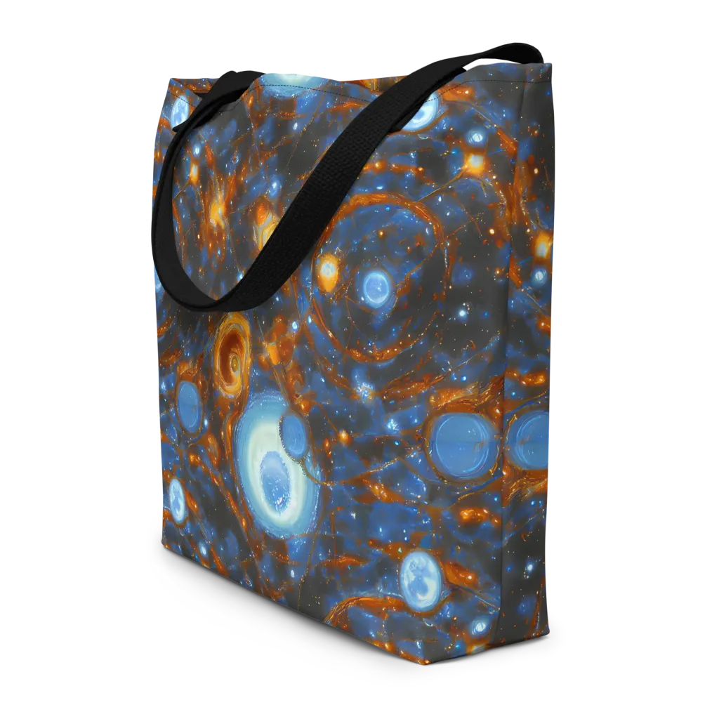 Azure Event Horizon on Large Tote Bag W/ Pocket — Front
