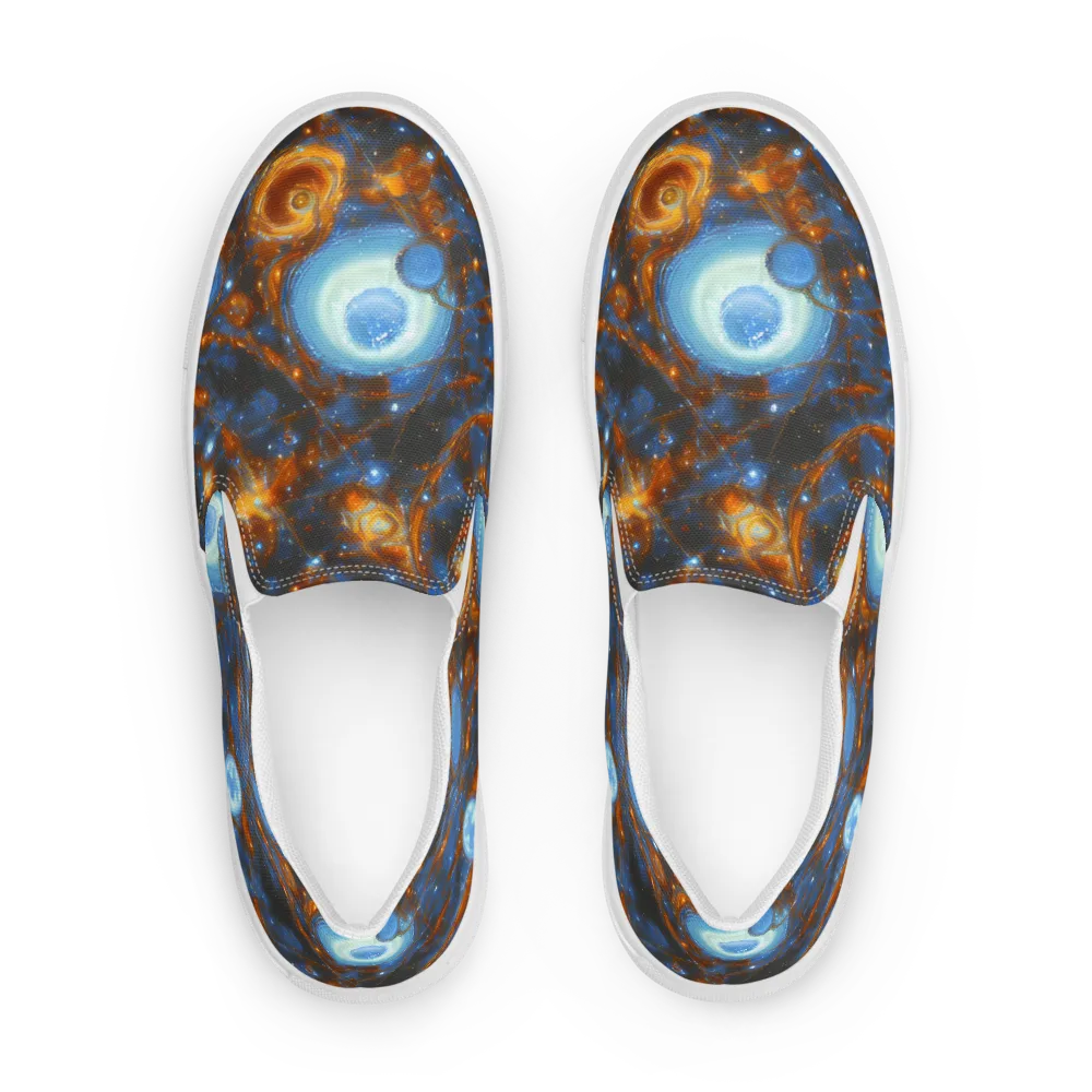 Azure Event Horizon on Women's Slip-On Canvas Shoes — Front