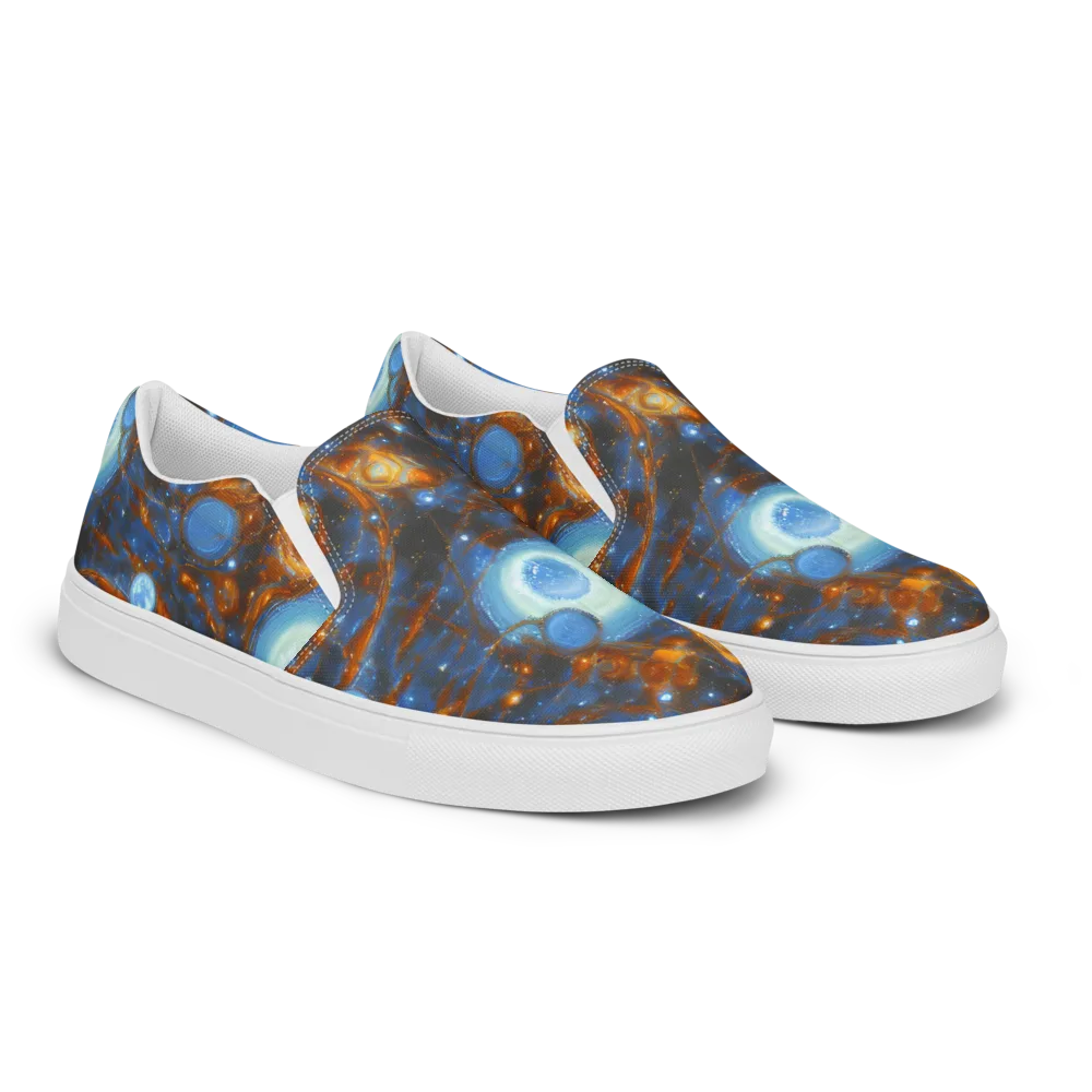 Azure Event Horizon on Women's Slip-On Canvas Shoes — Right Front