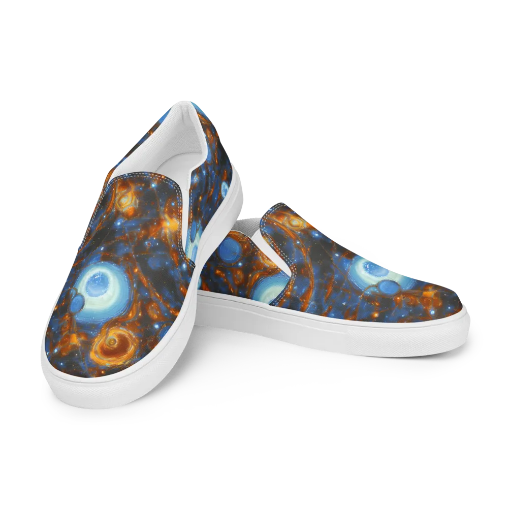 Azure Event Horizon on Women's Slip-On Canvas Shoes — Left Front