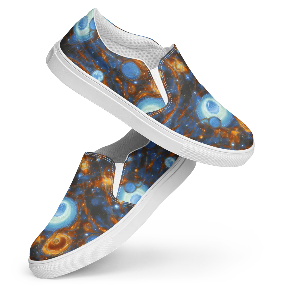 Azure Event Horizon on Women's Slip-On Canvas Shoes — Front