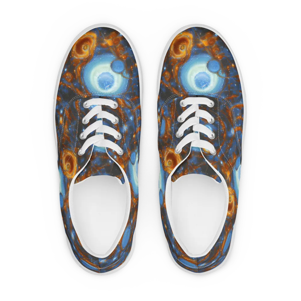 Azure Event Horizon on Men's Lace-Up Canvas Shoes — Front