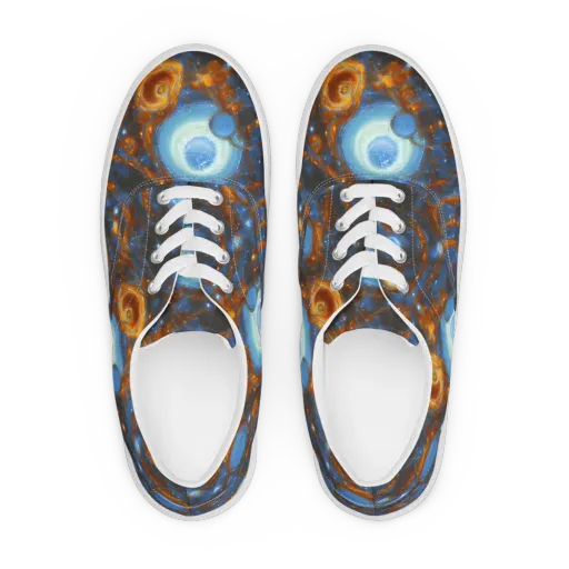 Azure Event Horizon on a Men's Lace-Up Canvas Shoes