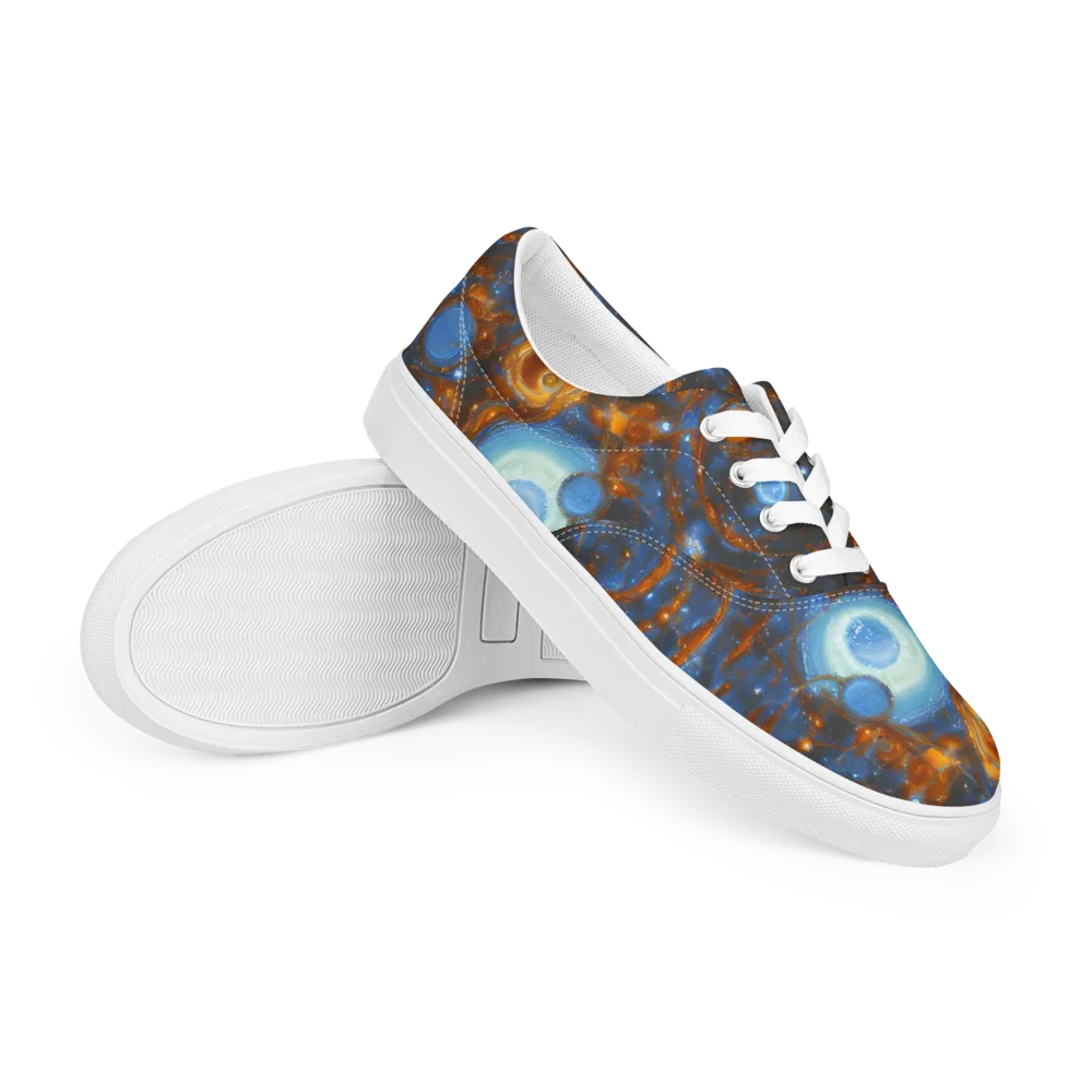 Azure Event Horizon on Men's Lace-Up Canvas Shoes — Right Front