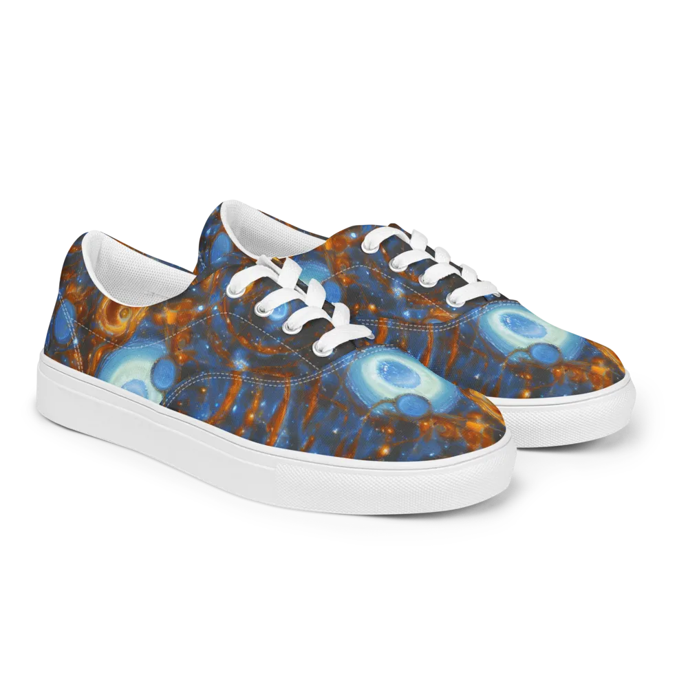 Azure Event Horizon on Men's Lace-Up Canvas Shoes — Right Front