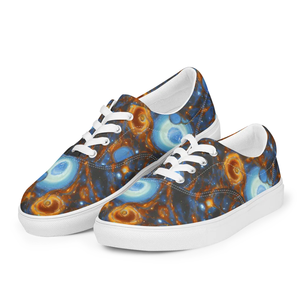 Azure Event Horizon on Men's Lace-Up Canvas Shoes — Left Front