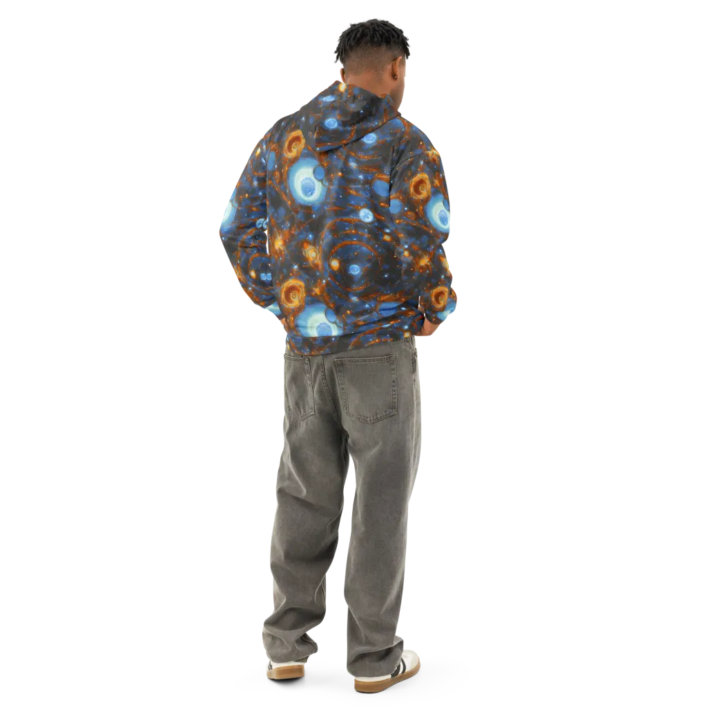 Azure Event Horizon on Cotton Hoodie — Back