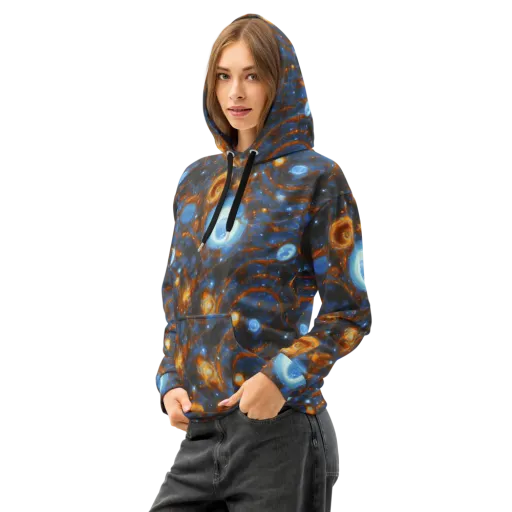 Azure Event Horizon on a Cotton Hoodie