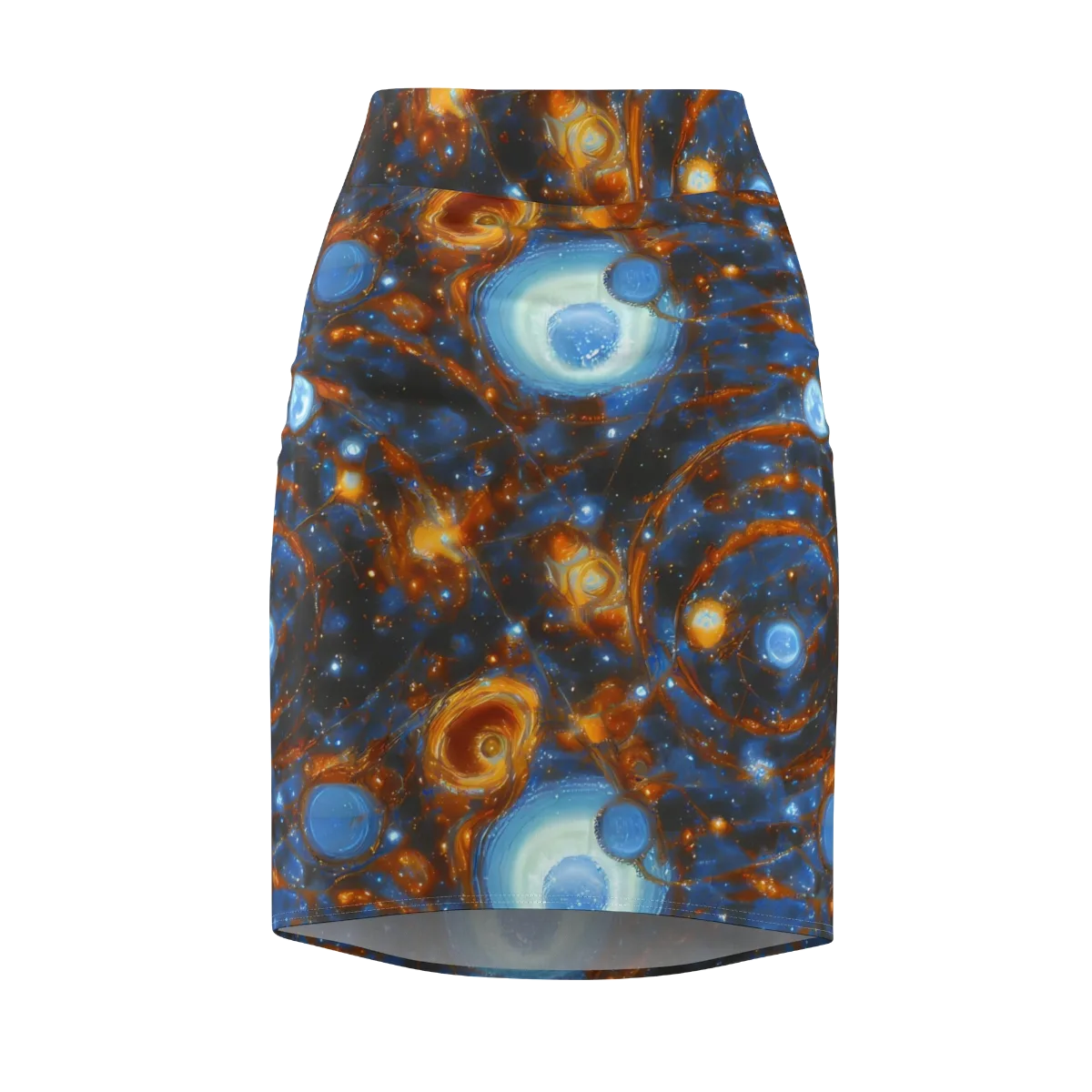 Azure Event Horizon on Pencil Skirt — Front