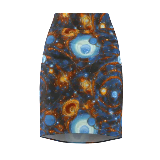 Azure Event Horizon on a Pencil Skirt