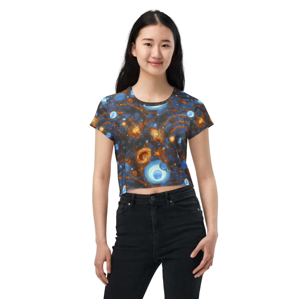 Azure Event Horizon on Crop Tee — Front