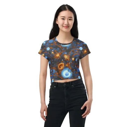 Azure Event Horizon on a Crop Tee
