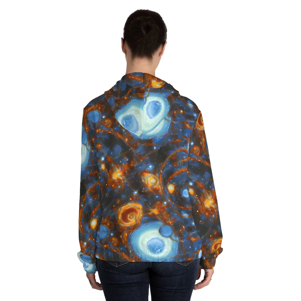 Azure Event Horizon on Women's Full-Zip Hoodie — Back On Person