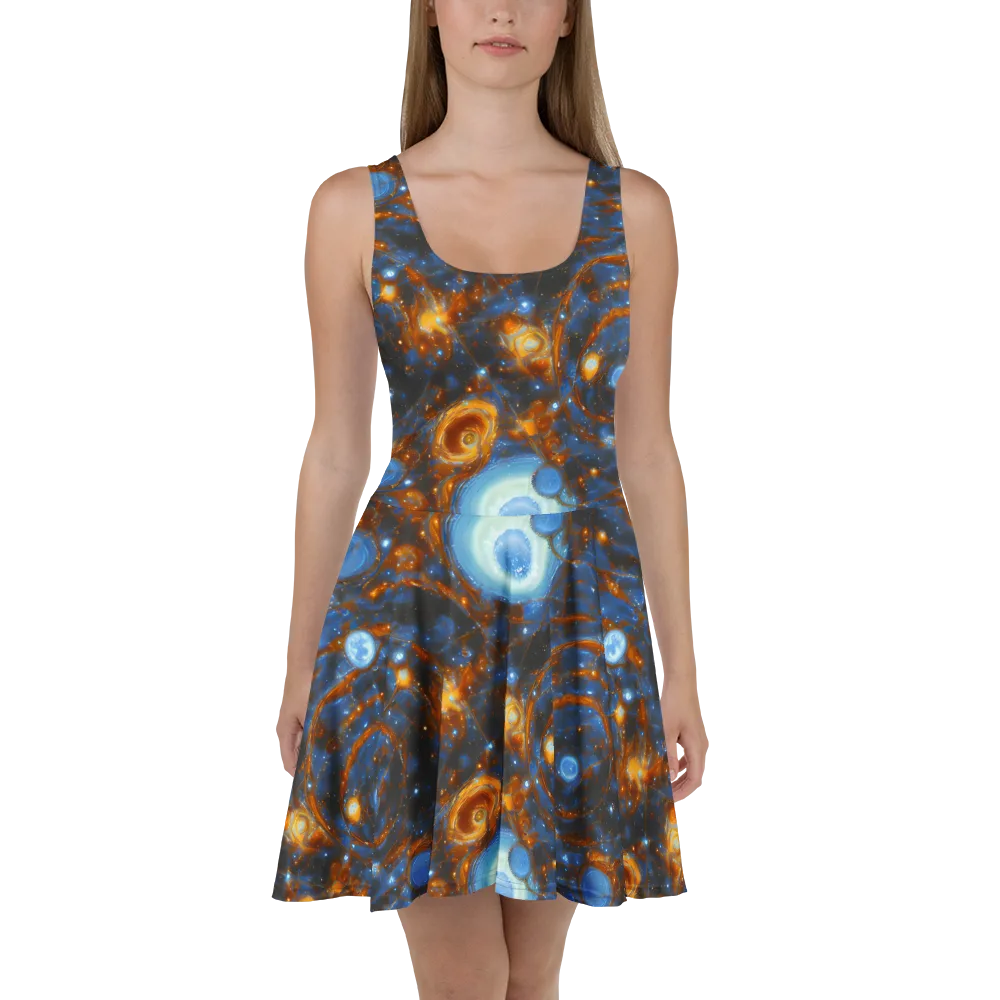 Azure Event Horizon on Skater Dress — Front