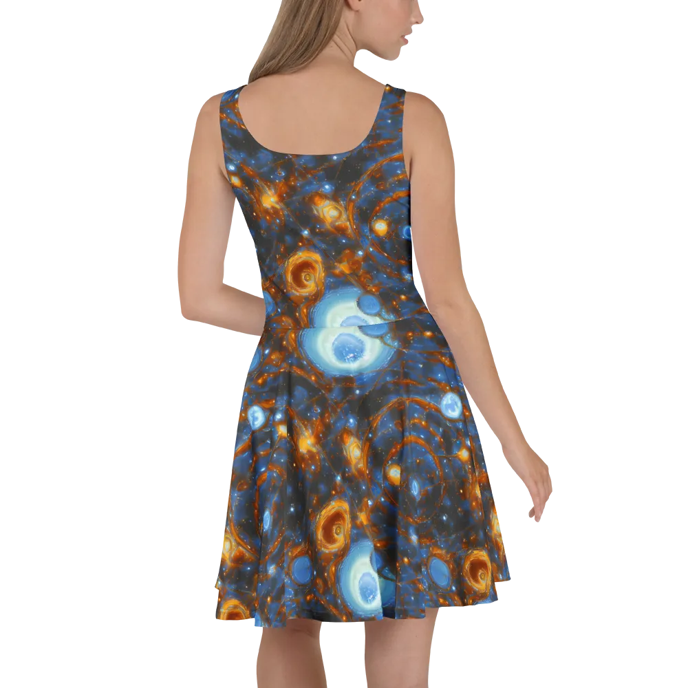 Azure Event Horizon on Skater Dress — Back