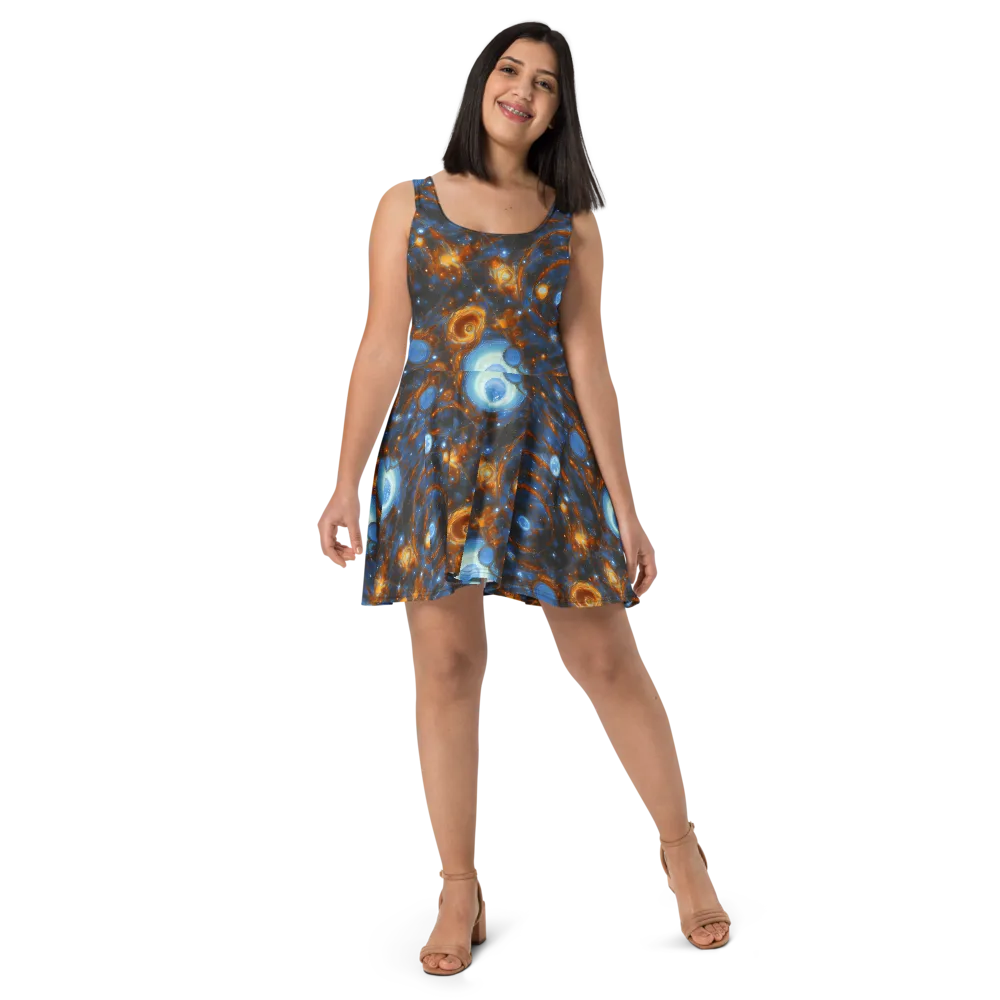 Azure Event Horizon on Skater Dress — Front