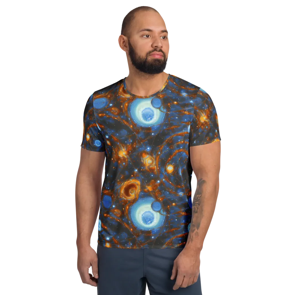 Azure Event Horizon on Men's Athletic T-Shirt — Front
