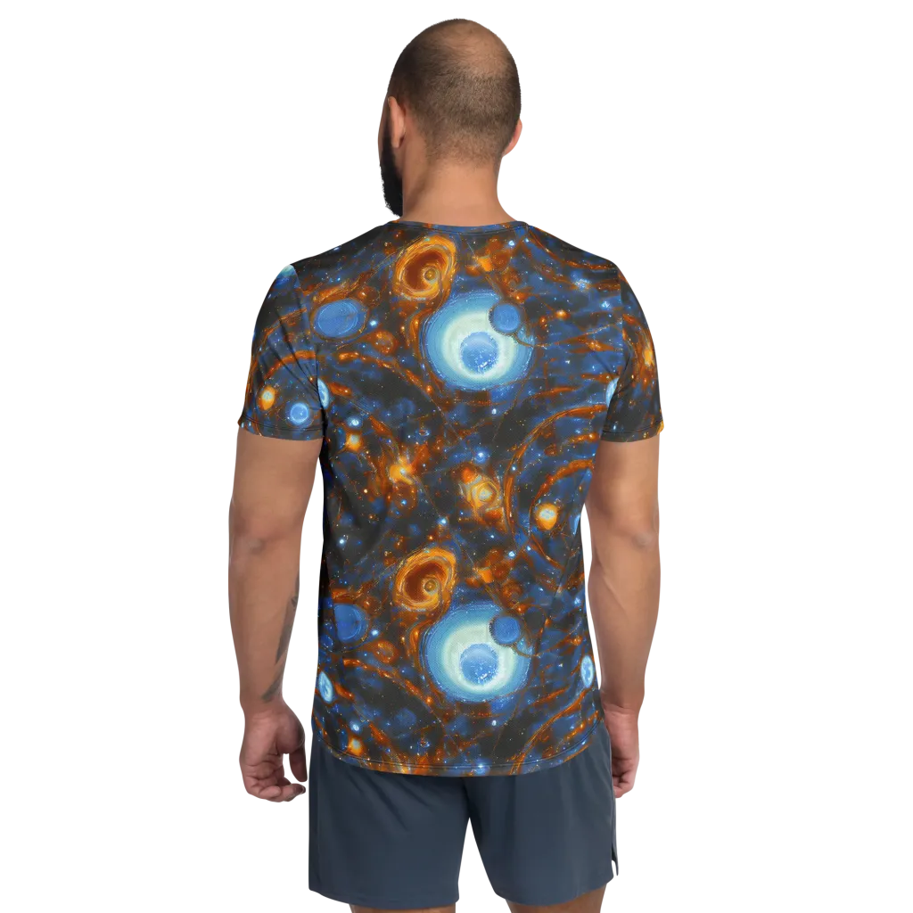 Azure Event Horizon on Men's Athletic T-Shirt — Back
