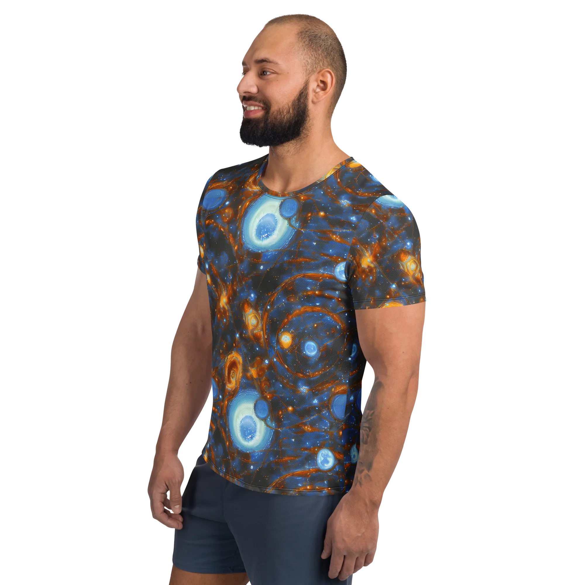 Azure Event Horizon on Men's Athletic T-Shirt — Left