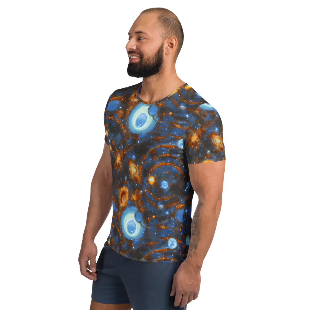 Azure Event Horizon on Men's Athletic T-Shirt — Left