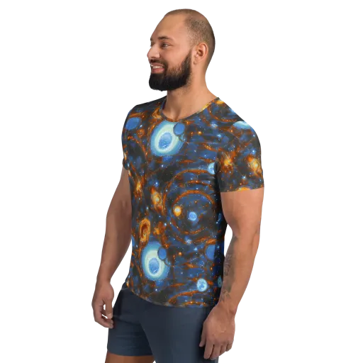 Azure Event Horizon on a Men's Athletic T-Shirt