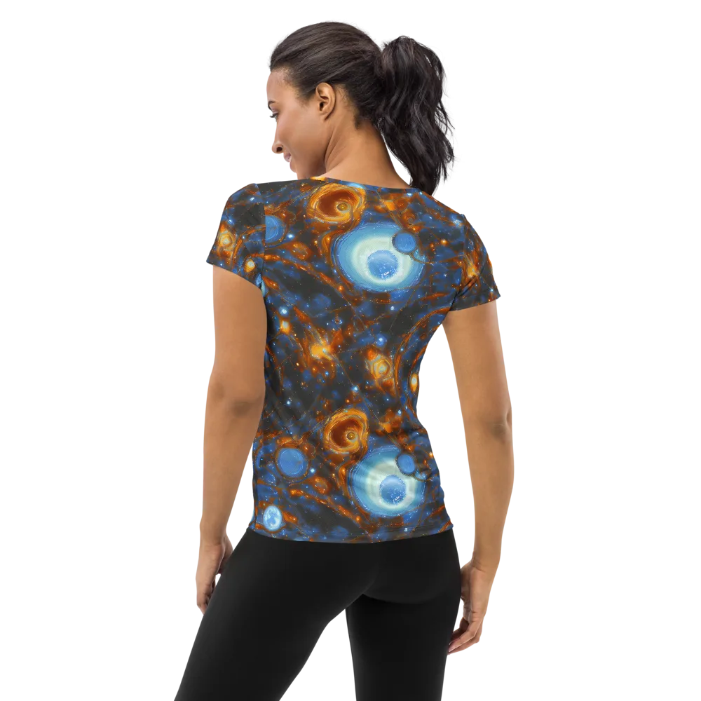 Azure Event Horizon on Women's Athletic T-Shirt — Back
