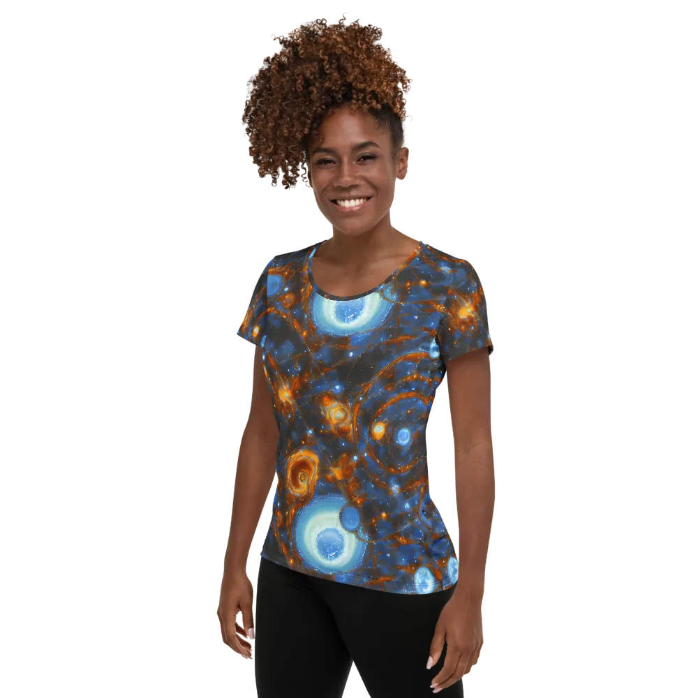 Azure Event Horizon on Women's Athletic T-Shirt — Left