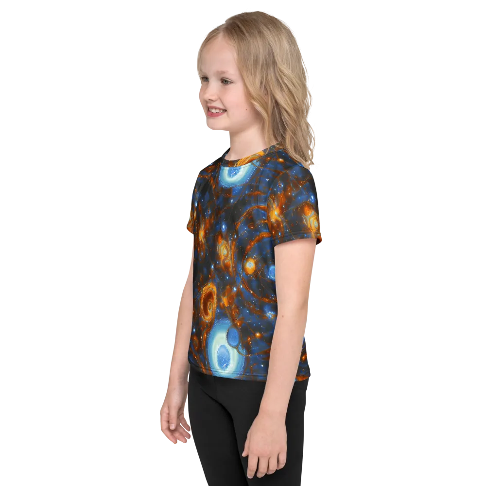 Azure Event Horizon on Kids Crew Neck T-Shirt — Left