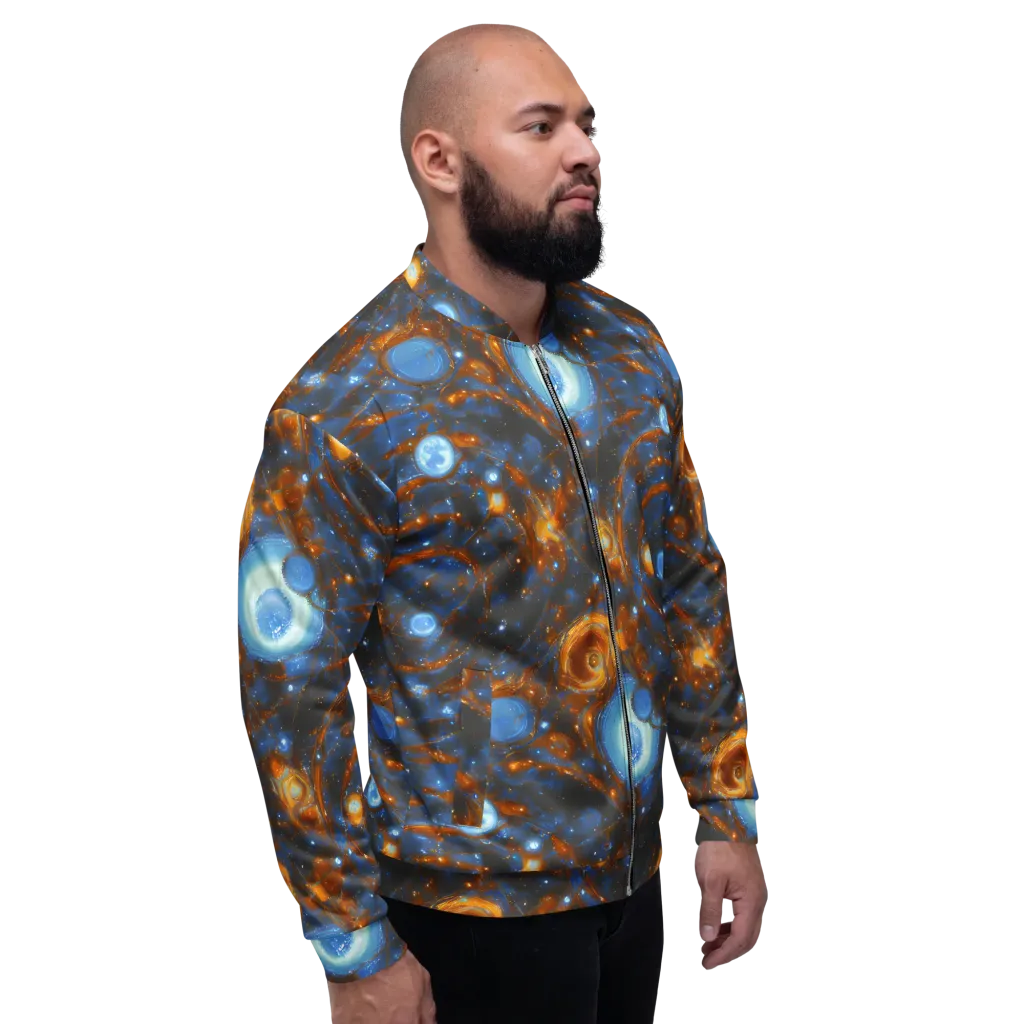 Azure Event Horizon on Bomber Jacket — Right