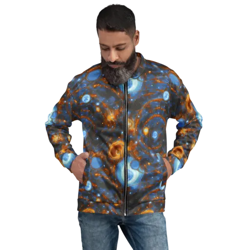 Azure Event Horizon on a Bomber Jacket