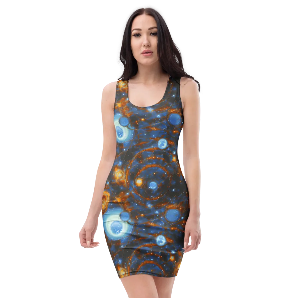 Azure Event Horizon on Bodycon Dress — Front