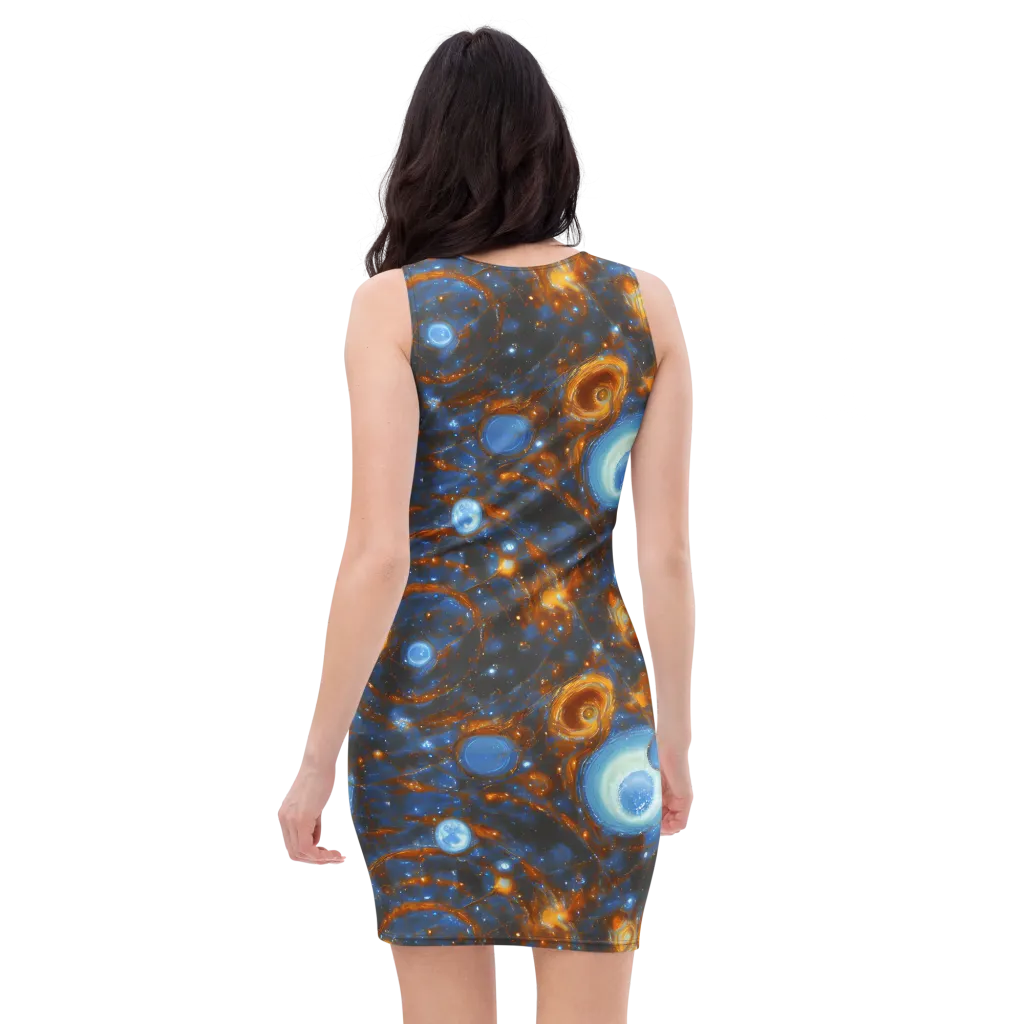 Azure Event Horizon on Bodycon Dress — Back