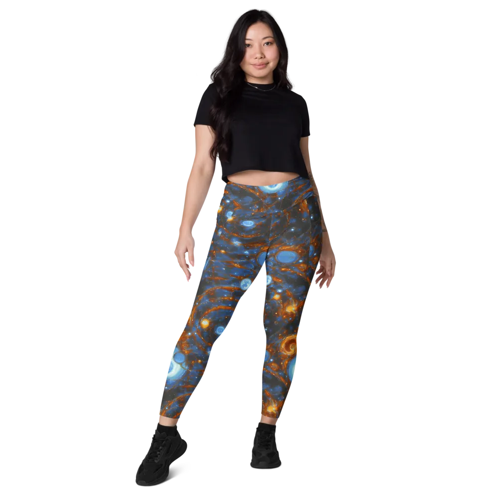 Azure Event Horizon on Leggings with Pockets — Front