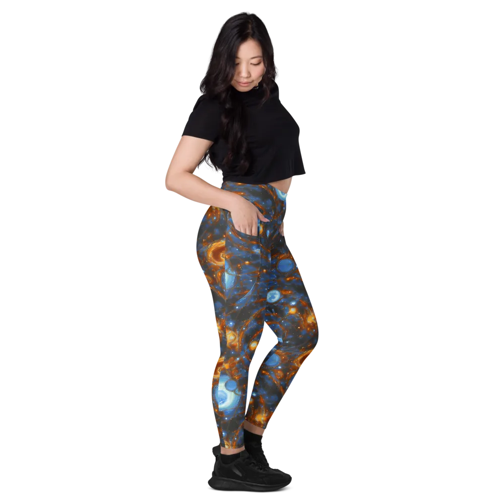 Azure Event Horizon on Leggings with Pockets — Right