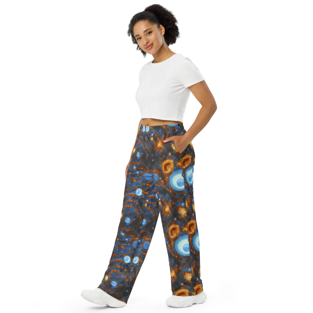 Azure Event Horizon on Wide-Leg Pants — Left Front