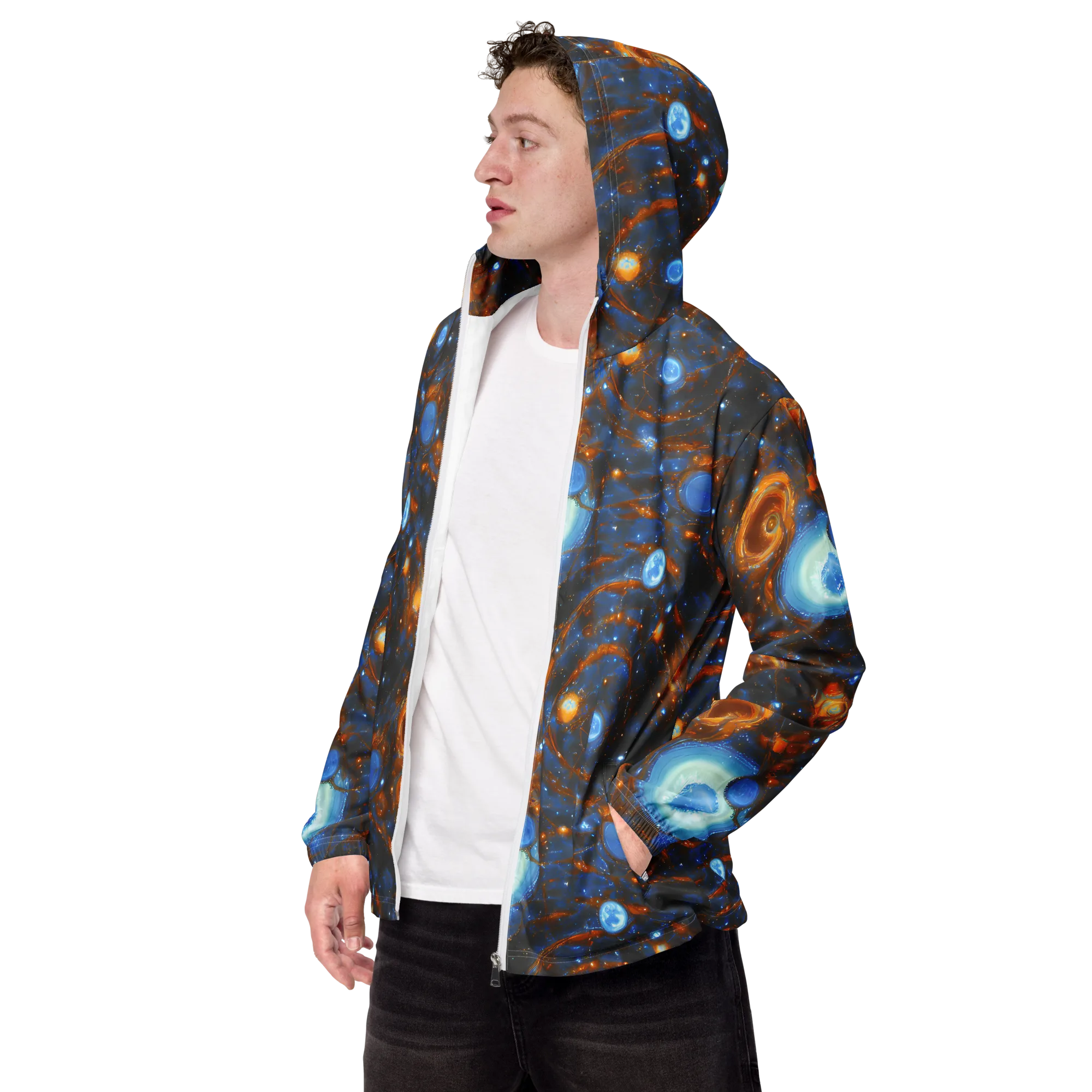 Azure Event Horizon on Men's Windbreaker — Left Front