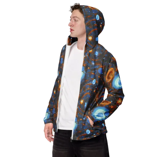 Azure Event Horizon on a Men's Windbreaker
