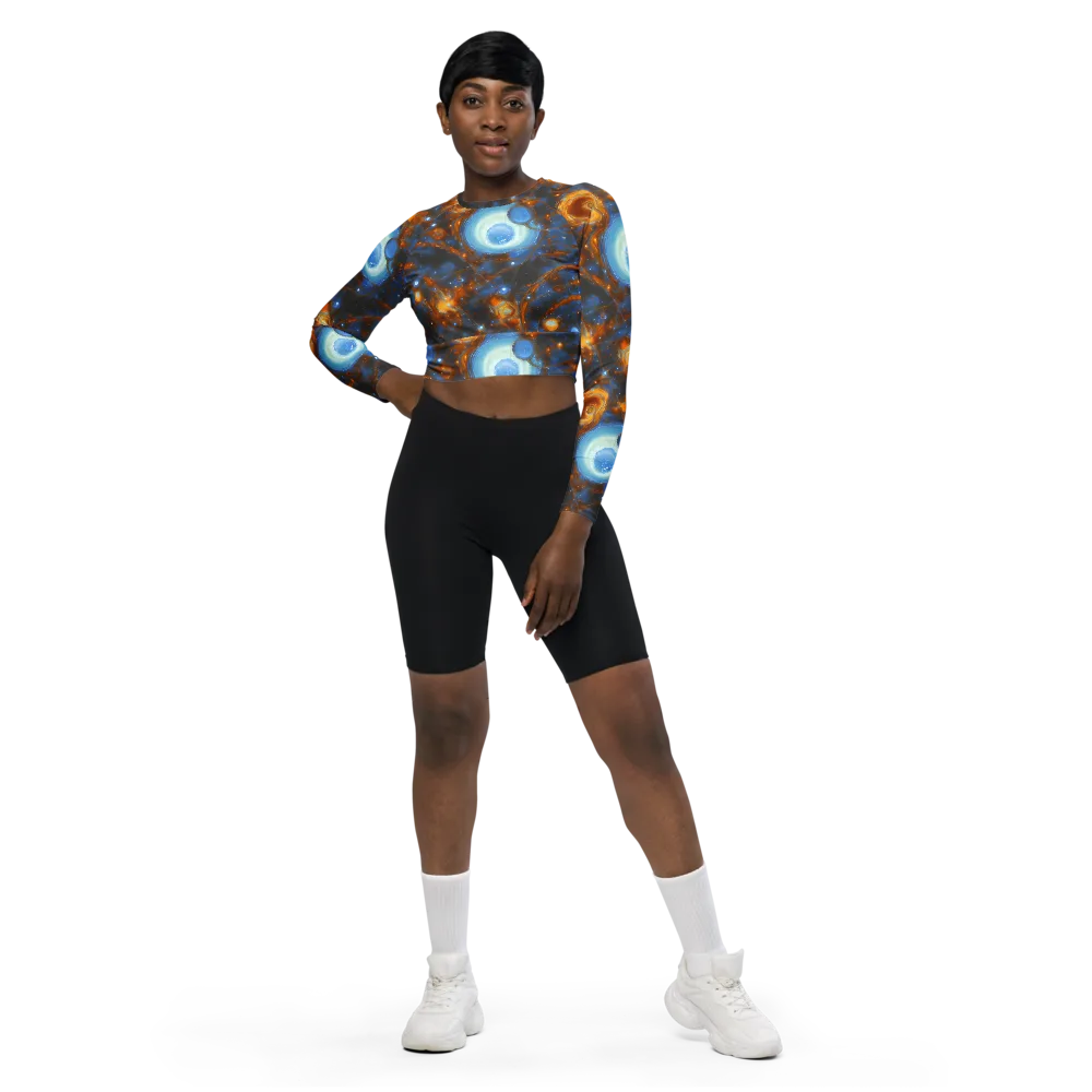 Azure Event Horizon on Long Sleeve Crop Top — Front
