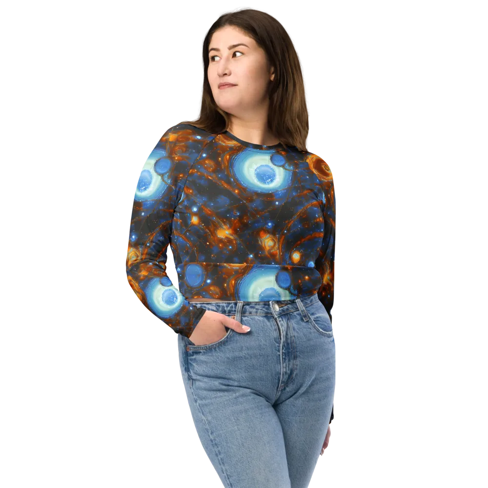 Azure Event Horizon on Long Sleeve Crop Top — Front