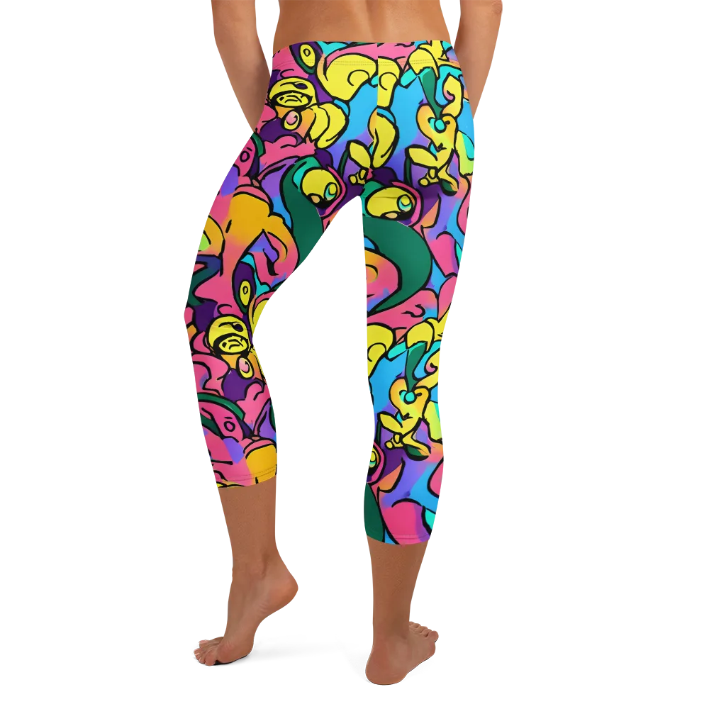 Chromatic Mischief on Capri Leggings — Back