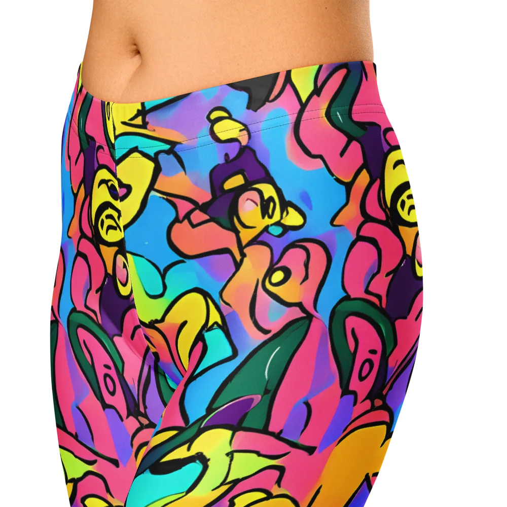 Chromatic Mischief on Capri Leggings — Zoomed-in