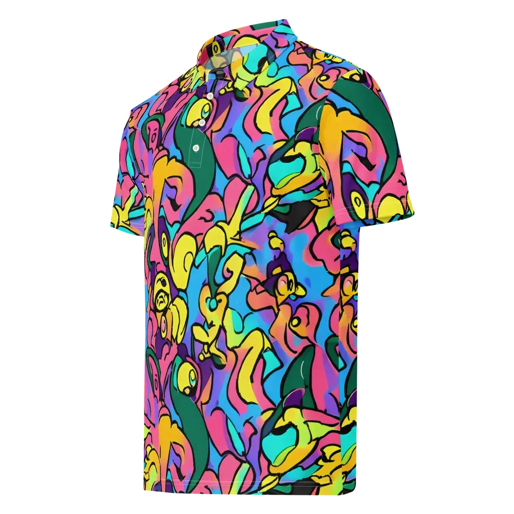 Chromatic Mischief on Men's Slim Fit Polo Shirt — Left Front